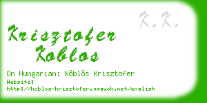 krisztofer koblos business card