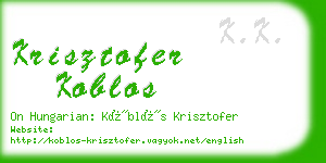 krisztofer koblos business card